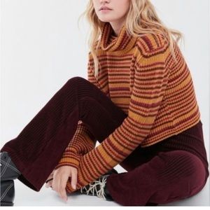 Urban Outfitters - Orange & Pink Knit Turtleneck Sweater